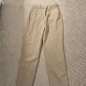 H&M Beige High-Waist Tailored Pants